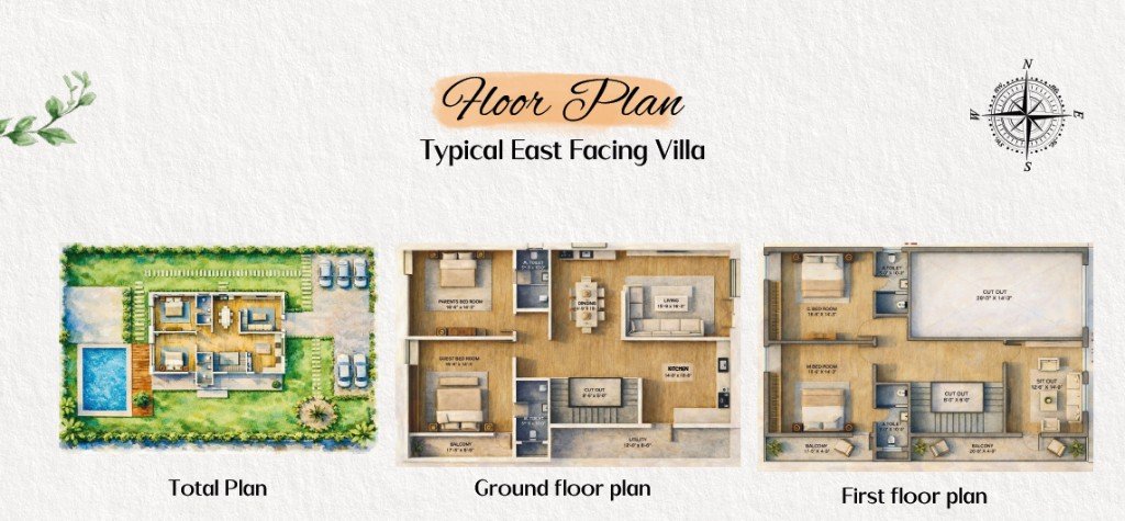 East facing villa
