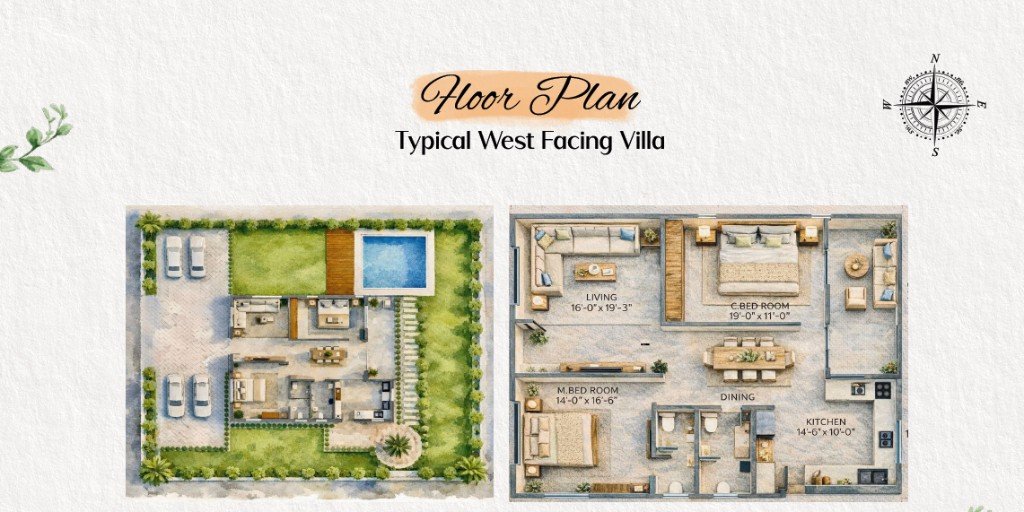 West facing villa
